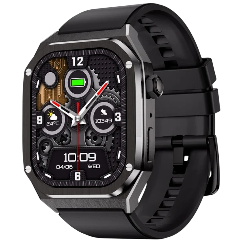 DT NO.1 HD40 Noir 1,96 pouces AMOLED GPS NFC 7 jours IP68 Smartwatch