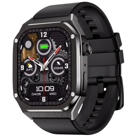 DT NO.1 HD40 Noir 1,96 pouces AMOLED GPS NFC 7 jours IP68 Smartwatch