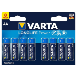 Pack 8x Batteries Varta AA Long Life Power LR06