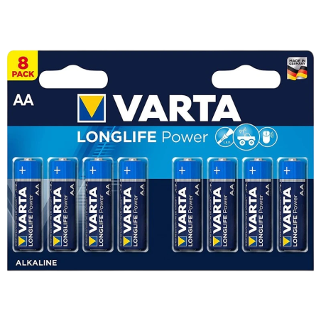 Pack 8x Batteries Varta AA Long Life Power LR06