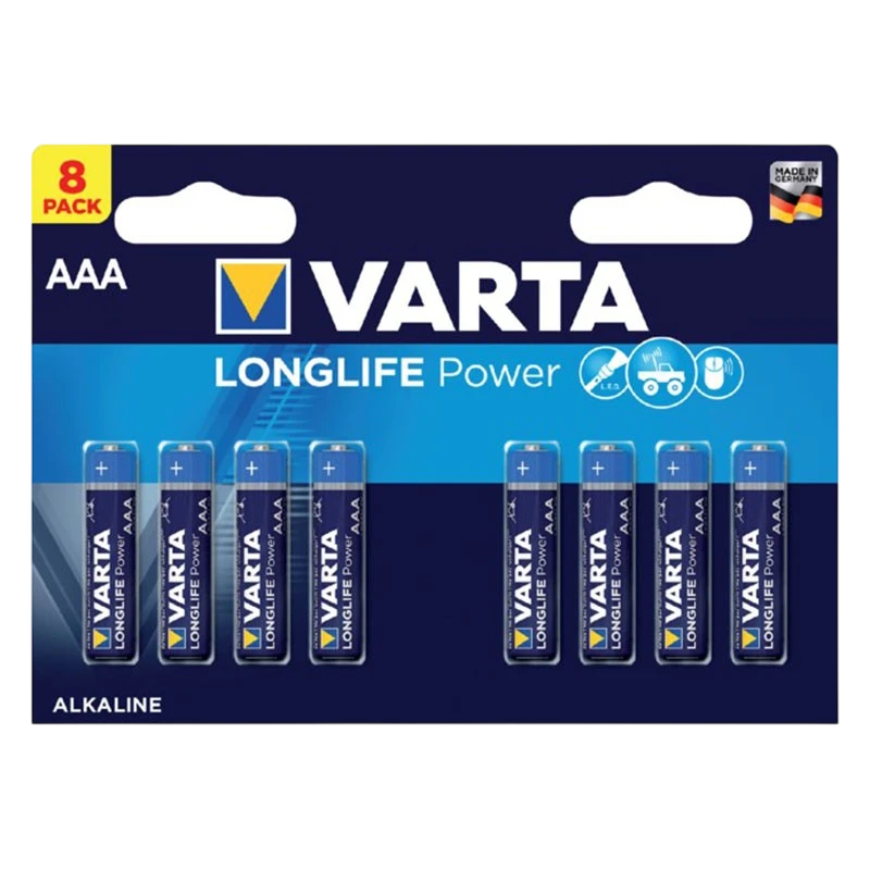 Pack 8x Batteries Varta AAA Long Life Power LR03