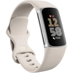 Fitbit Charge 6 Argent 1,04 pouces AMOLED GPS NFC 7 jours +40 sports 5ATM Bracelet connecté