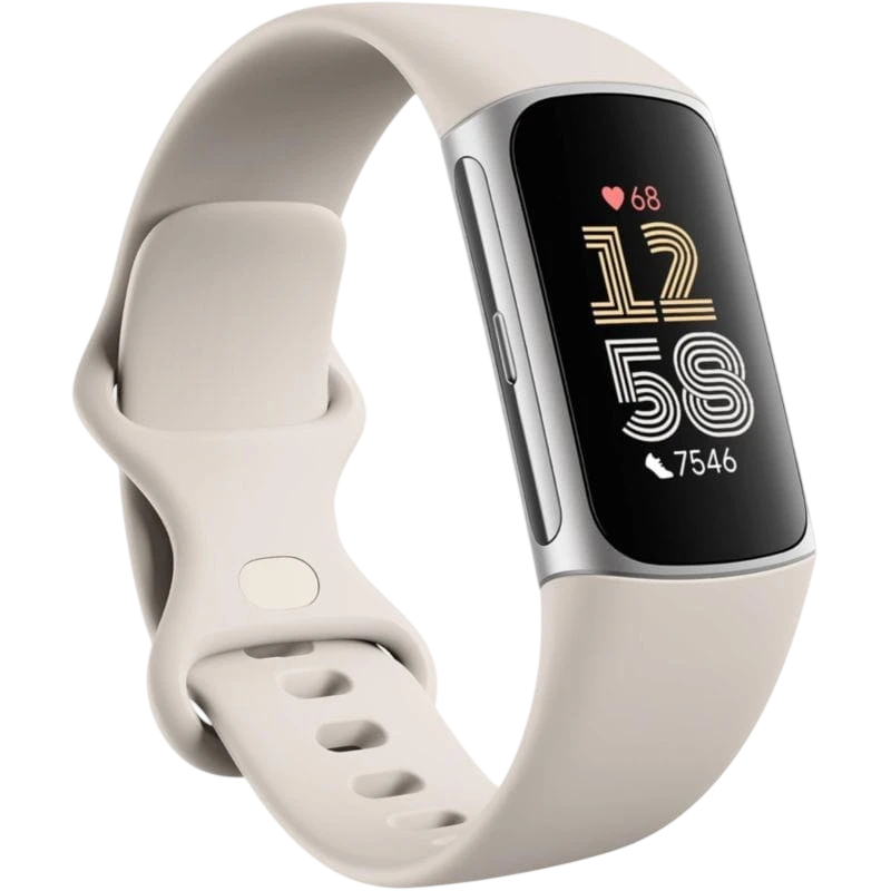 Fitbit Charge 6 Argent 1,04 pouces AMOLED GPS NFC 7 jours +40 sports 5ATM Bracelet connecté