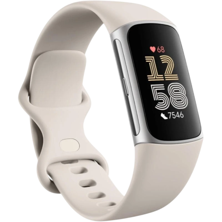 Fitbit Charge 6 Argent 1,04 pouces AMOLED GPS NFC 7 jours +40 sports 5ATM Bracelet connecté