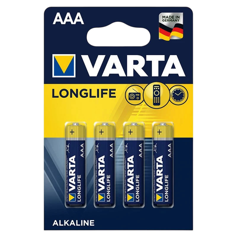 Pack 4x Batteries Varta AAA Long Life Extra Power LR03