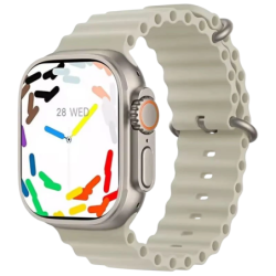 DT NO.1 V9 Ultra 2 Argent 2,1 pouces AMOLED GPS NFC 15 jours IP68 Smartwatch