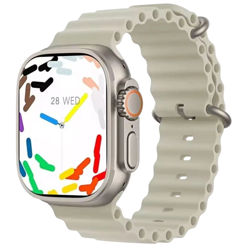 DT NO.1 V9 Ultra 2 Argent 2,1 pouces AMOLED GPS NFC 15 jours IP68 Smartwatch