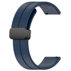 Bracelet Universal Fermoir Magnétique 22mm Bleu foncé pour Smartwatch Xiaomi/Amazfit/Samsung/Huawei/Realme/Ticwatch