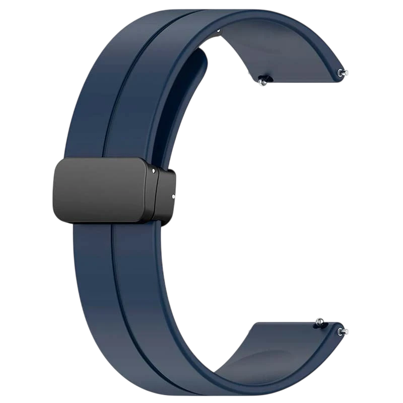 Bracelet Universal Fermoir Magnétique 22mm Bleu foncé pour Smartwatch Xiaomi/Amazfit/Samsung/Huawei/Realme/Ticwatch