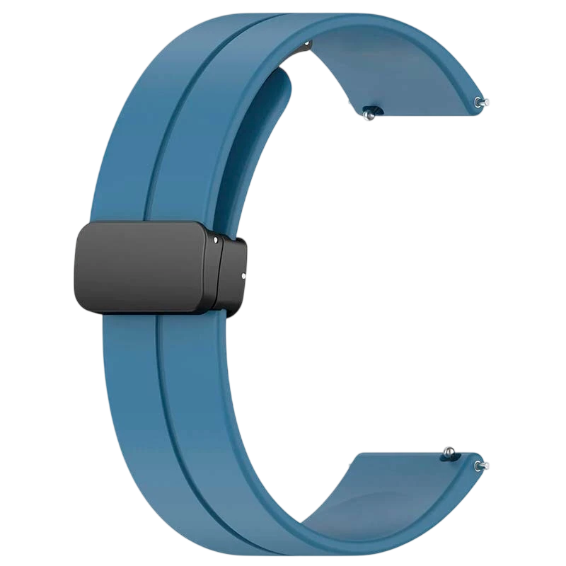 Bracelet Universal Fermoir Magnétique 22mm Bleu Marine pour Smartwatch Xiaomi/Amazfit/Samsung/Huawei/Realme/Ticwatch
