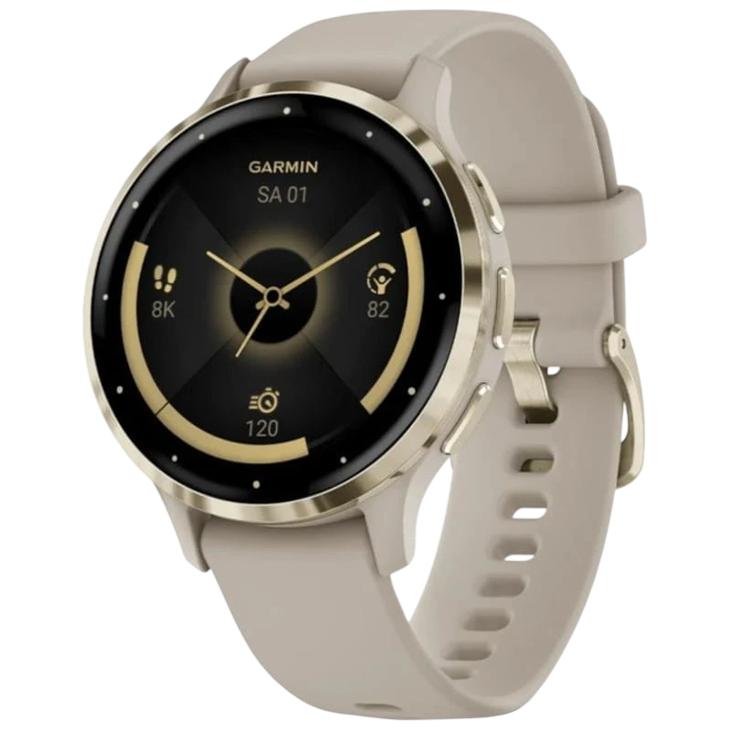 Garmin Venu 3S Beige Doré 1,2 pouces AMOLED GPS 10 jours 5ATM Smartwatch