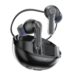 SoundPEATS Clear Noir Bluetooth 5.3 40h IPX4 Écouteurs sans fil