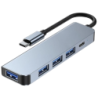 2301T 5 en 1 USB Type C+USB 3.0 Argent Hub USB