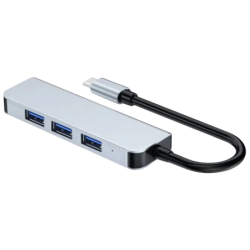 BYL-2013T 4 en 1 USB Type C/USB 3.0+USB 2.0 Gris Hub USB