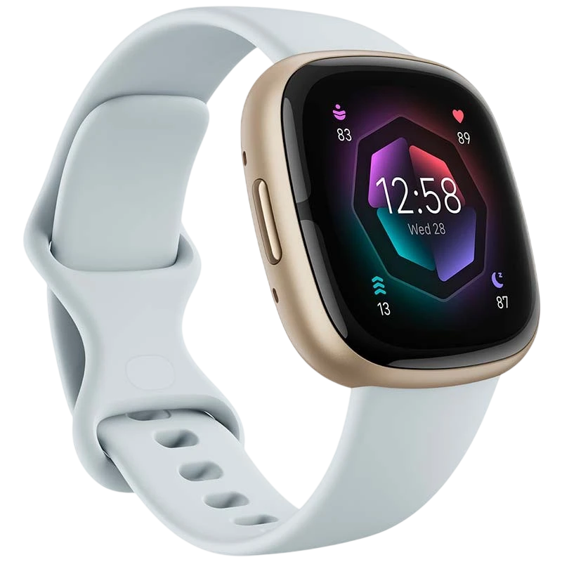 Fitbit Sense 2 Bleu Brume / Aluminium Or GPS NFC 6 jours +40 sports 5ATM Smartwatch