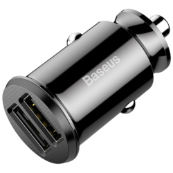 Baseus Chargeur de Voiture Dual USB 3.1A Small Rice Grain Noir