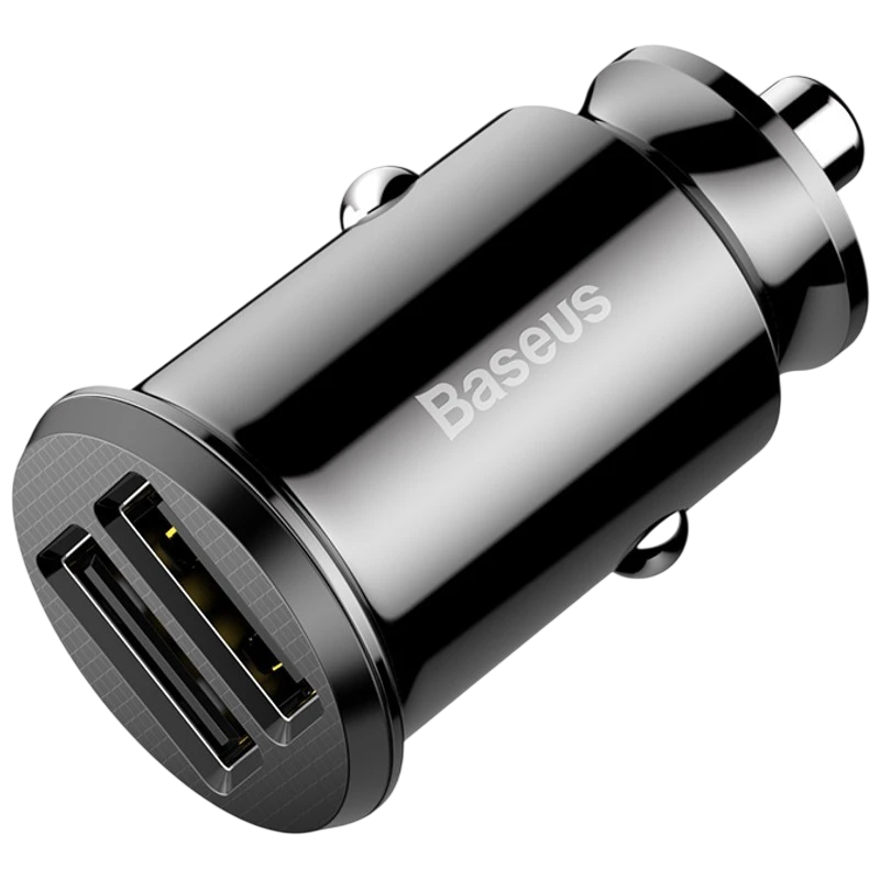 Baseus Chargeur de Voiture Dual USB 3.1A Small Rice Grain Noir