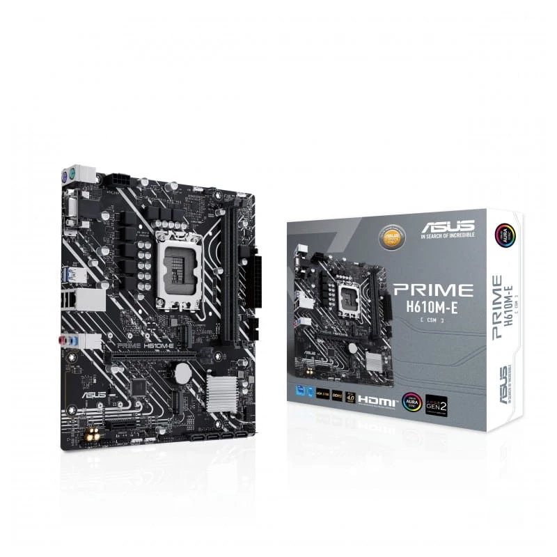 ASUS PRIME H610M-E-CSM LAN Gigabit ATX 24 broches Intel H610 LGA 1700 2 emplacements M.2 Carte mère