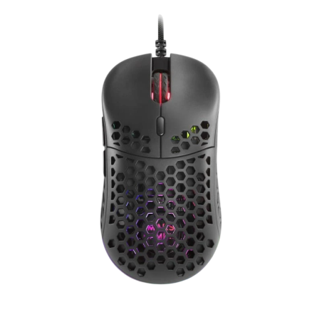 Mars Gaming MM55 Câble design Feather Paracord RGB Noir 12800 DPI 7 boutons USB 55 g Souris