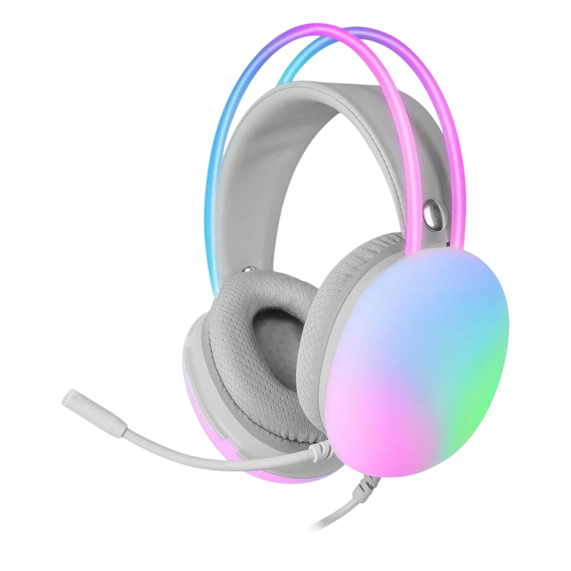 Mars Gaming MH-GLOW Blanc Arceau avec micro Casque