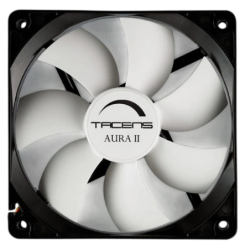 Ventilateur PC Tacens Aura II, 7 pales, 12 cm, conception anti-poussière, Noir, blanc