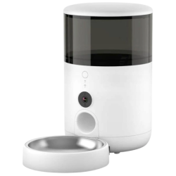 Petoneer NutriVue Feeder Blanc Avec Caméra et Micro Audio Bidirectionnel Programmable avec appli Acier Inoxydable Idéal pour Chi