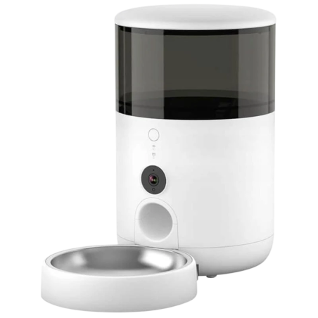 Petoneer NutriVue Feeder Blanc Avec Caméra et Micro Audio Bidirectionnel Programmable avec appli Acier Inoxydable Idéal pour Chi
