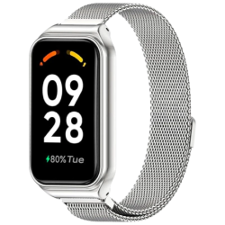 Bracelet Milanais Magnétique Xiaomi Mi Smart Band 8 Active / Redmi Smart Band 2 Argentée