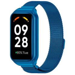 Bracelet Milanais Magnétique Xiaomi Mi Smart Band 8 Active / Redmi Smart Band 2 Bleu