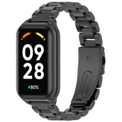 Bracelet Métal Maillons Xiaomi Mi Smart Band 8 Active / Redmi Smart Band 2 Noir