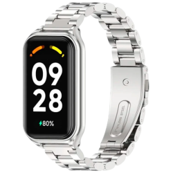 Bracelet Métal Maillons Xiaomi Mi Smart Band 8 Active / Redmi Smart Band 2 Argentée