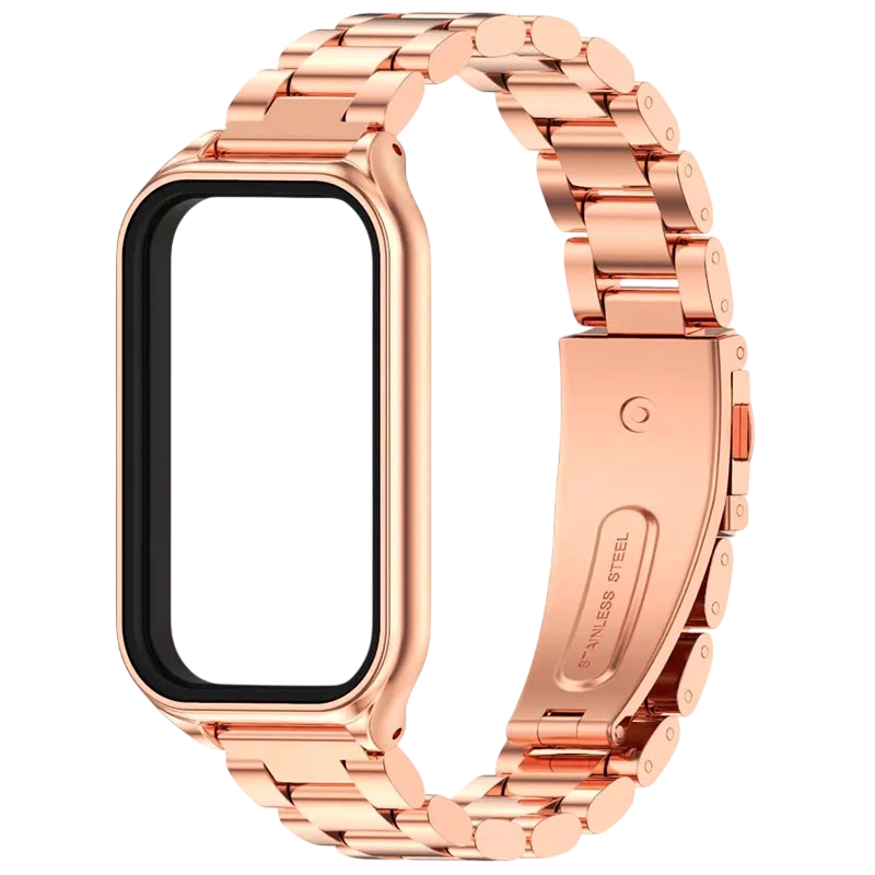 Bracelet Métal Maillons Xiaomi Mi Smart Band 8 Active / Redmi Smart Band 2 Dorée Rose