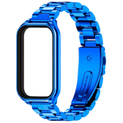 Bracelet Métal Maillons Xiaomi Mi Smart Band 8 Active / Redmi Smart Band 2 Bleu