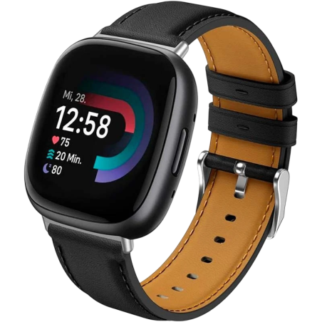Bracelet Fitbit Versa 3 / Versa 4 Cuir Noir