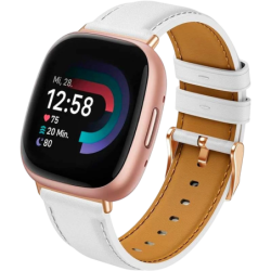 Bracelet Fitbit Versa 3 / Versa 4 Cuir Blanc