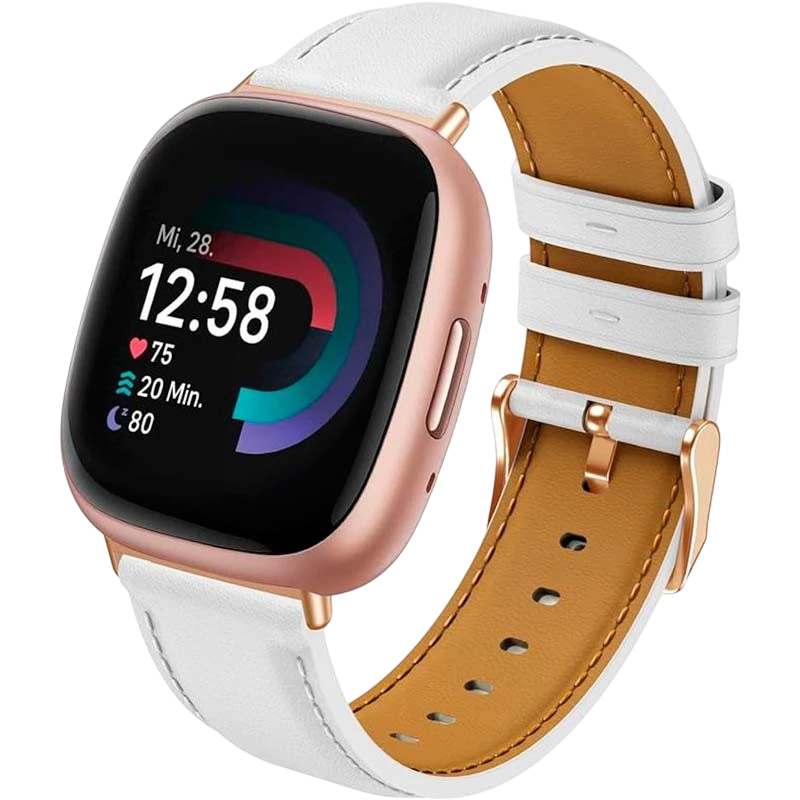 Bracelet Fitbit Versa 3 / Versa 4 Cuir Blanc