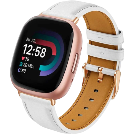 Bracelet Fitbit Versa 3 / Versa 4 Cuir Blanc