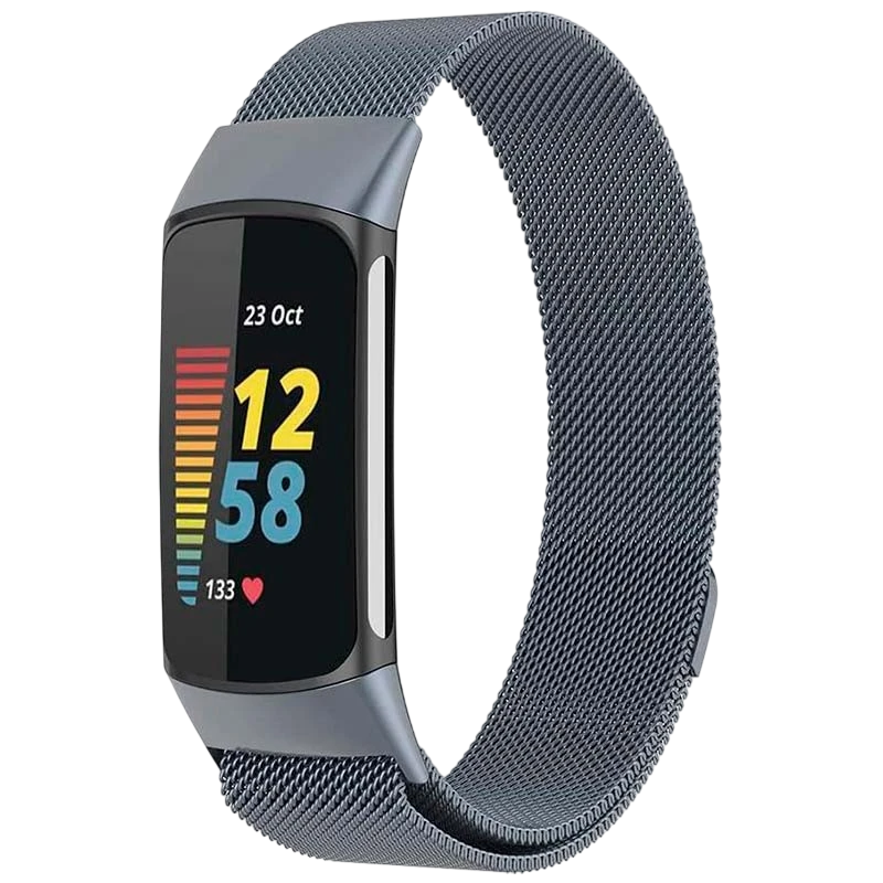 Bracelet Milanais Magnétique Fitbit Charge 5 / Charge 6 Gris