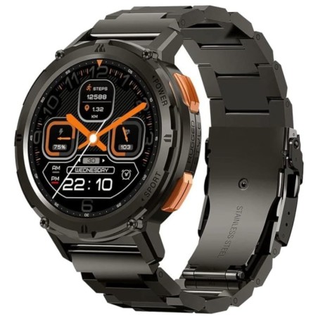 KOSPET Tank T2 Noir Édition Spéciale 1,43 pouces AMOLED 15 jours +70 sports 5ATM IP69K Smartwatch