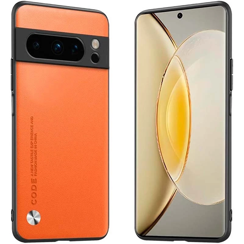 Coque en simili cuir Google Pixel 8 Pro Luxury Orange