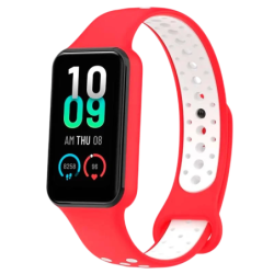 Bracelet Xiaomi Mi Smart Band 8 Active / Redmi Smart Band 2 Dual Color Rouge+Blanc