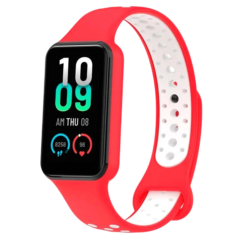 Bracelet Xiaomi Mi Smart Band 8 Active / Redmi Smart Band 2 Dual Color Rouge+Blanc