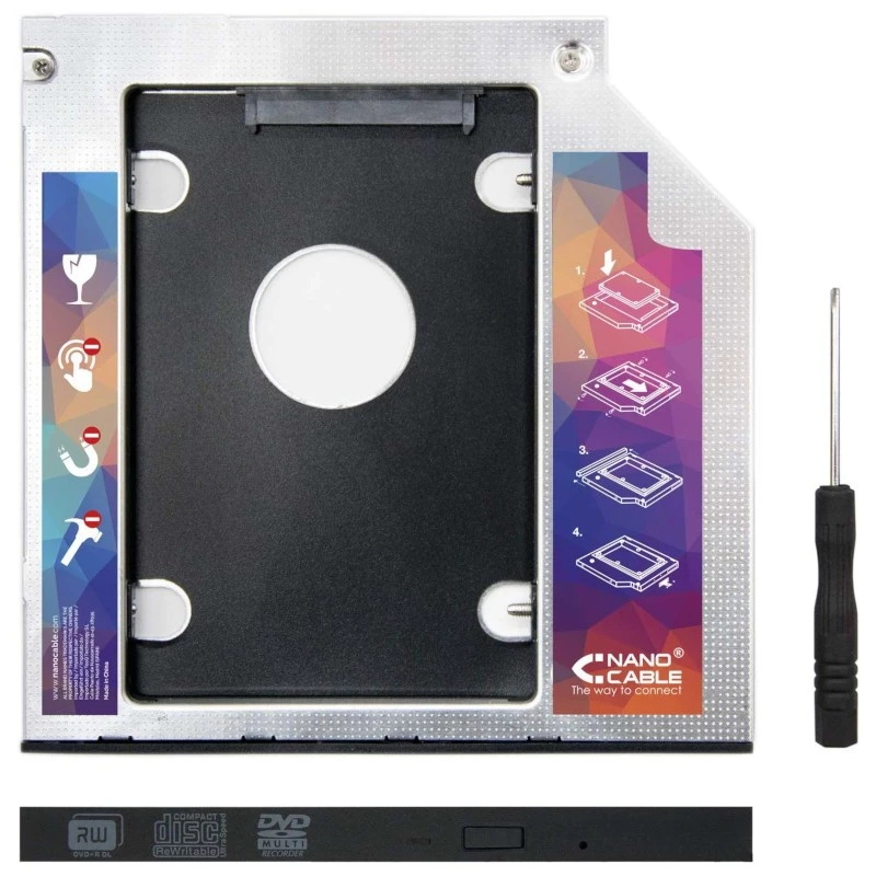 Nanocable Lecteur DVD vers HDD/SSD STA 2,5 9,5mm Adaptateur