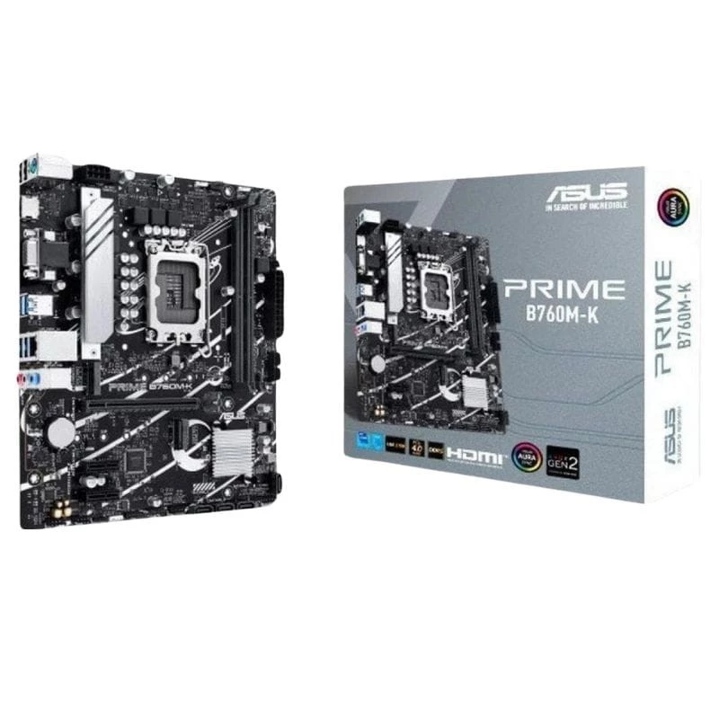 ASUS PRIME B760M-K LGA 1700 micro ATX USB 3.2 Gen 2 Intel B760 2,5G Ethernet 2 emplacements M.2 Carte mère