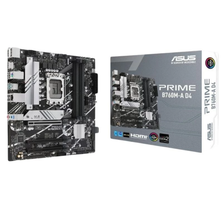 ASUS PRIME B760M-K D4 LGA 1700 micro ATX Gigabit Ethernet Intel B760 2 emplacements M.2 Carte mère