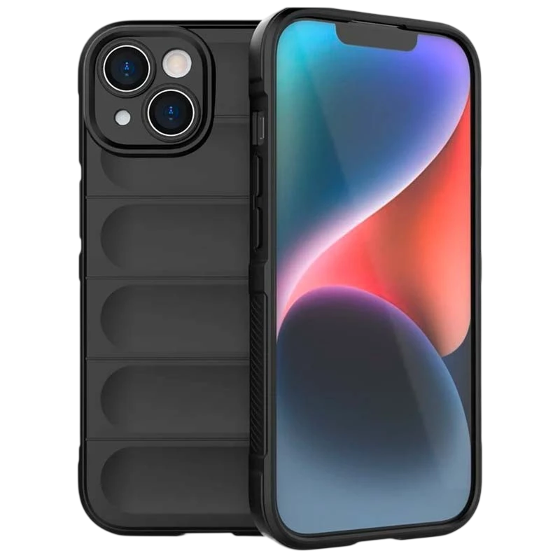 Coque en silicone Wave iPhone 15 Noir