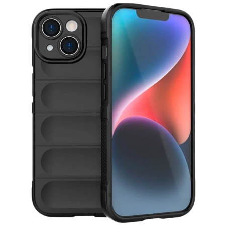 Coque en silicone Wave iPhone 15 Noir