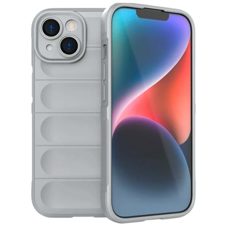 Coque en silicone Wave iPhone 15 Gris Clair