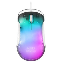 Mars Gaming MMGLOWW USB RGB 12800 DPI Blanc 7 boutons 75 g Souris