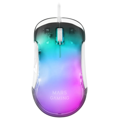 Mars Gaming MMGLOWW USB RGB 12800 DPI Blanc 7 boutons 75 g Souris